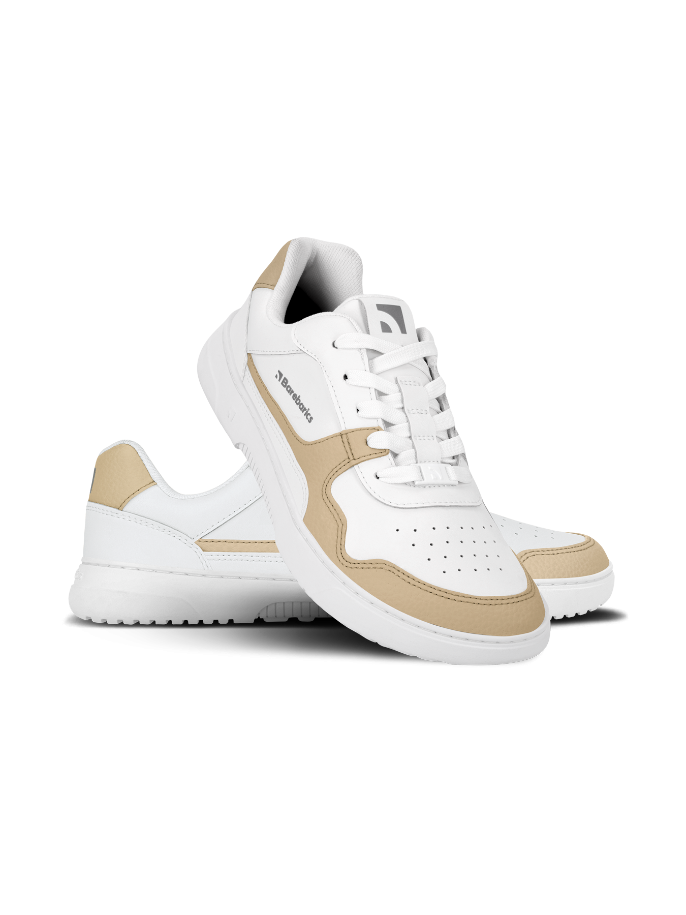 Pre-Order Barefoot Sneakers Barebarics Zing - White & Cream - Leather