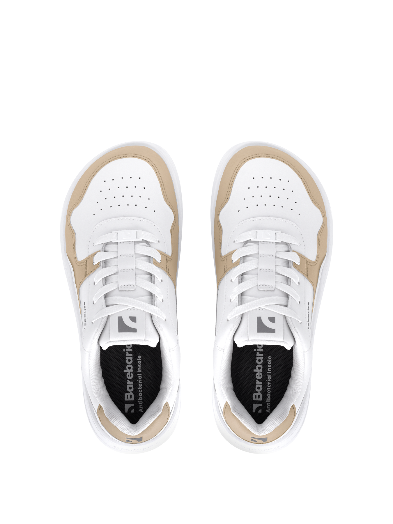 Pre-Order Barefoot Sneakers Barebarics Zing - White & Cream - Leather