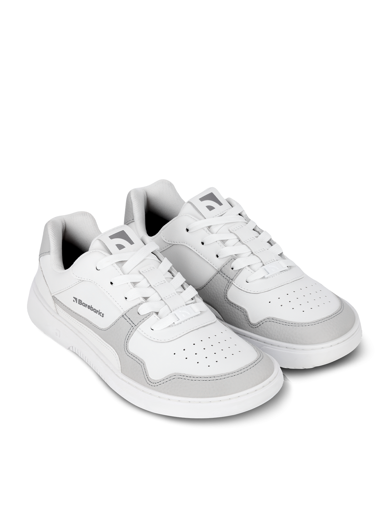 Pre-Order Barefoot Sneakers Barebarics Zing - White & Light Grey - Leather