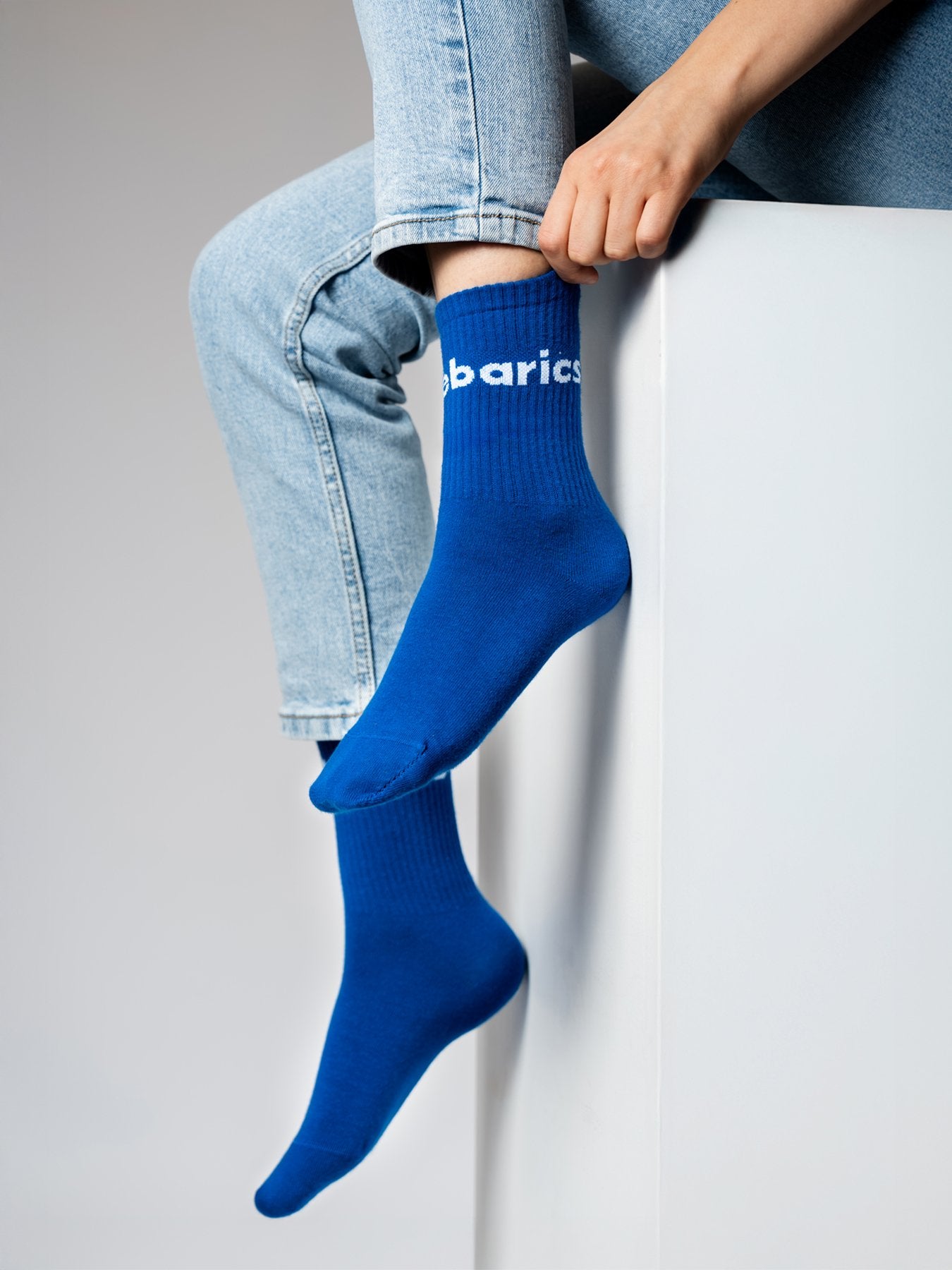Baskāju zeķes Barebarics Crew - Blue - Big logo (iepakojumā 3 pāri)