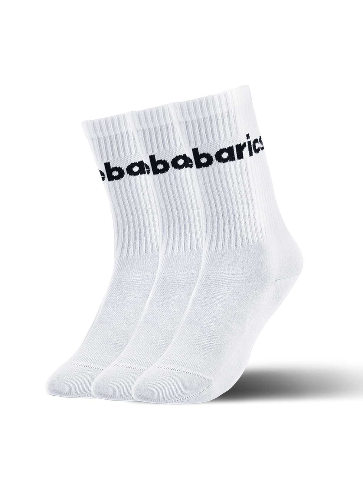 Baskāju zeķes Barebarics Crew - White- Big logo (iepakojumā 3 pāri)