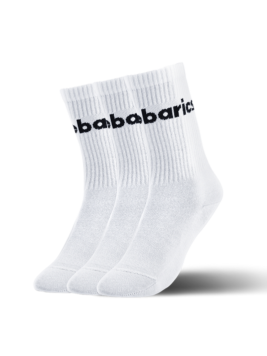 Baskāju zeķes Barebarics Crew - White- Big logo (iepakojumā 3 pāri)