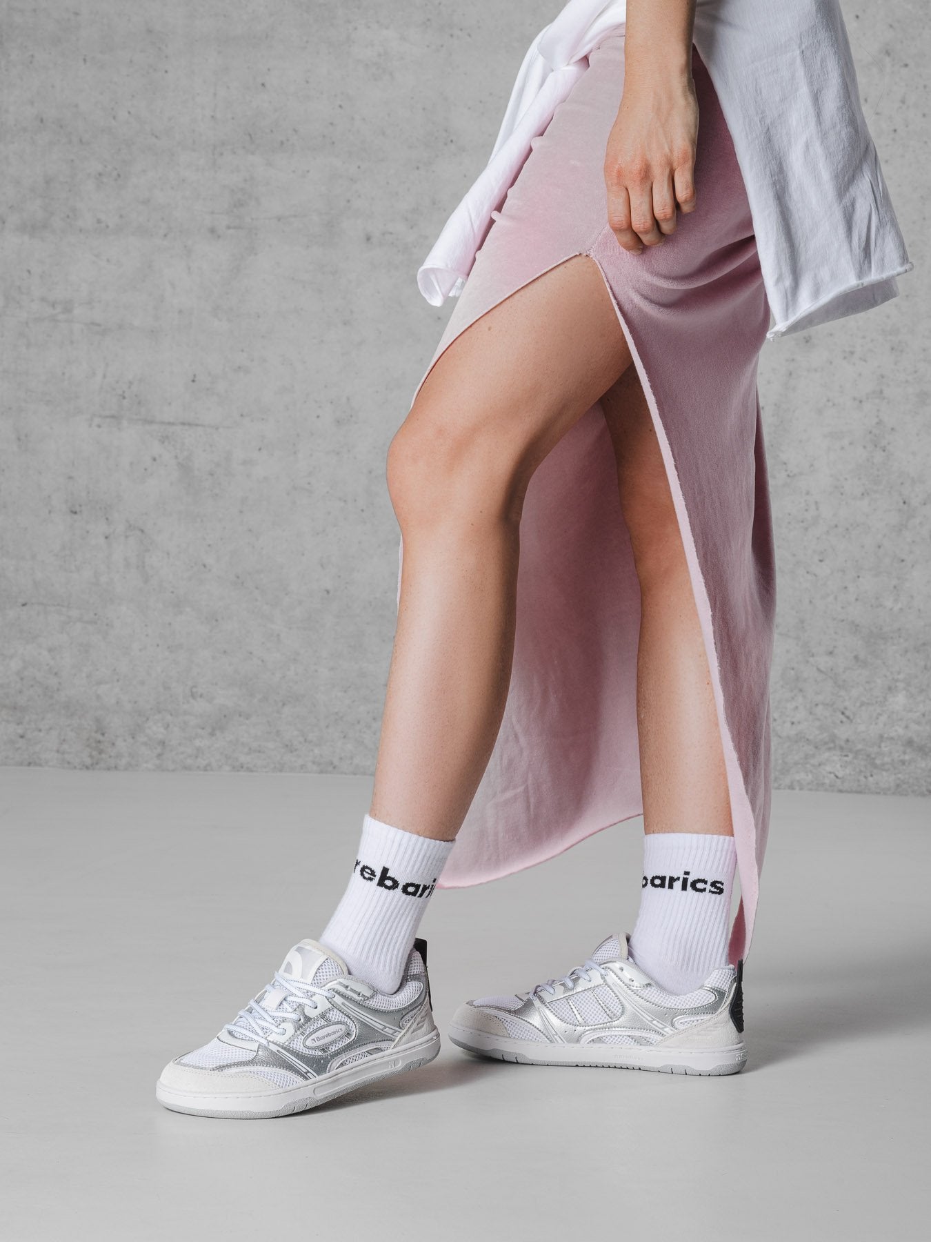 Pre-Order Barebarics baskāju botes Dropsta - Silver & White