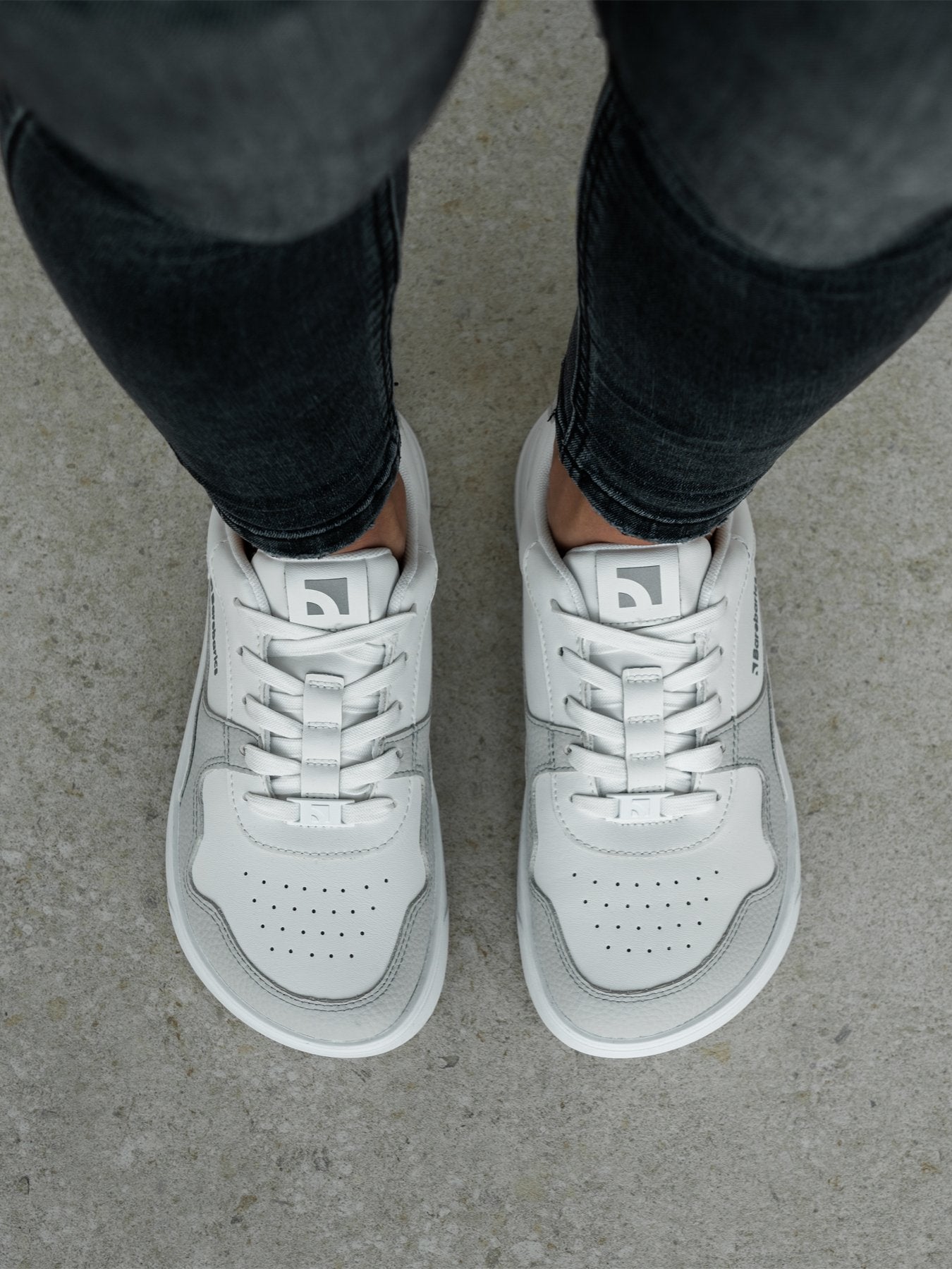 Pre-Order Barefoot Sneakers Barebarics Zing - White & Light Grey