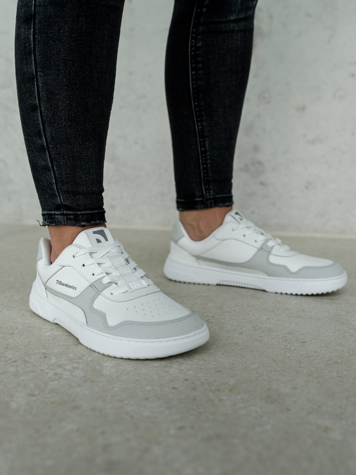 Pre-Order Barefoot Sneakers Barebarics Zing - White & Light Grey
