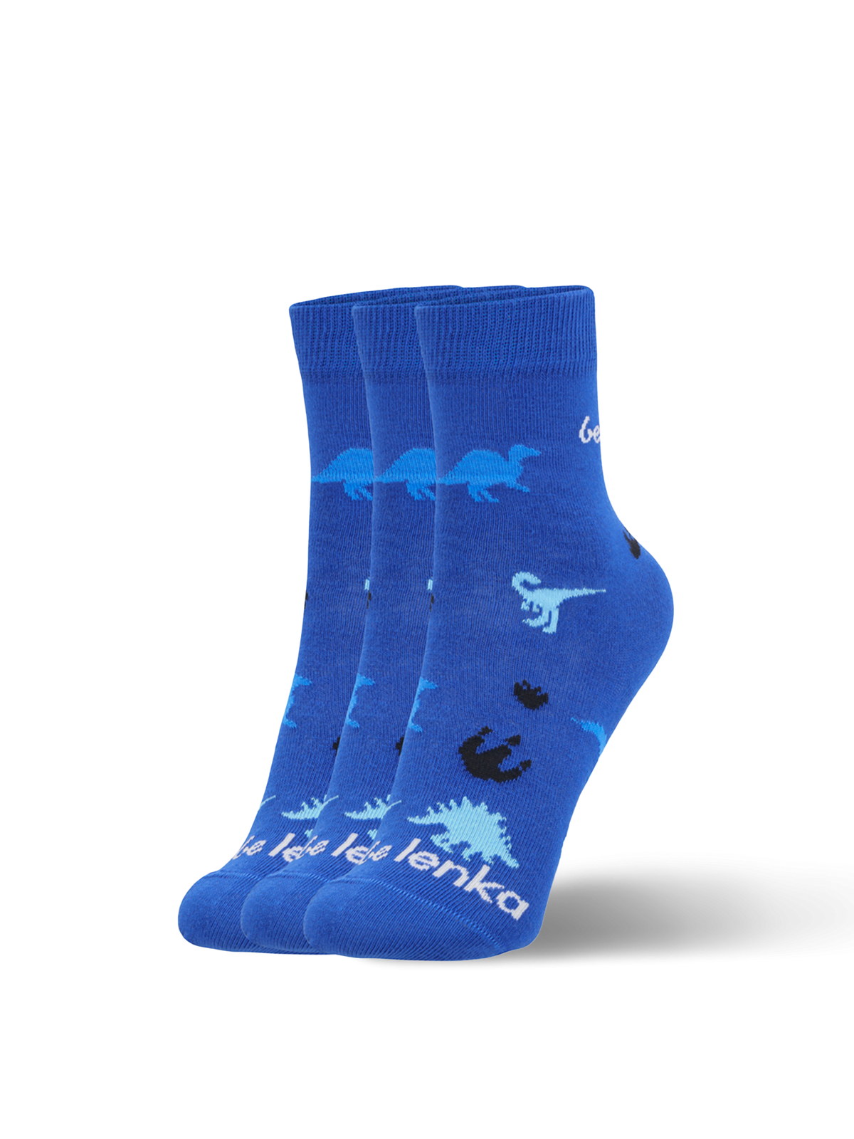 Baskāju zeķes bērniem - Be Lenka - Crew - Dino - Royal Blue (iepakojumā 3 pāri)