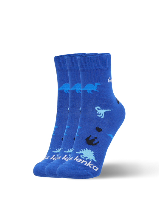 Baskāju zeķes bērniem - Be Lenka - Crew - Dino - Royal Blue (iepakojumā 3 pāri)